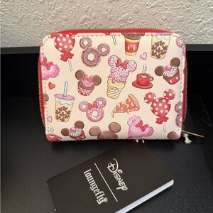 Loungefly Disney Mickey Mouse & Minnie Mouse Treats Mini Zipper Wallet NWT